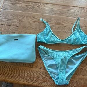 Triangl Aqua Bikini Set with Pouch